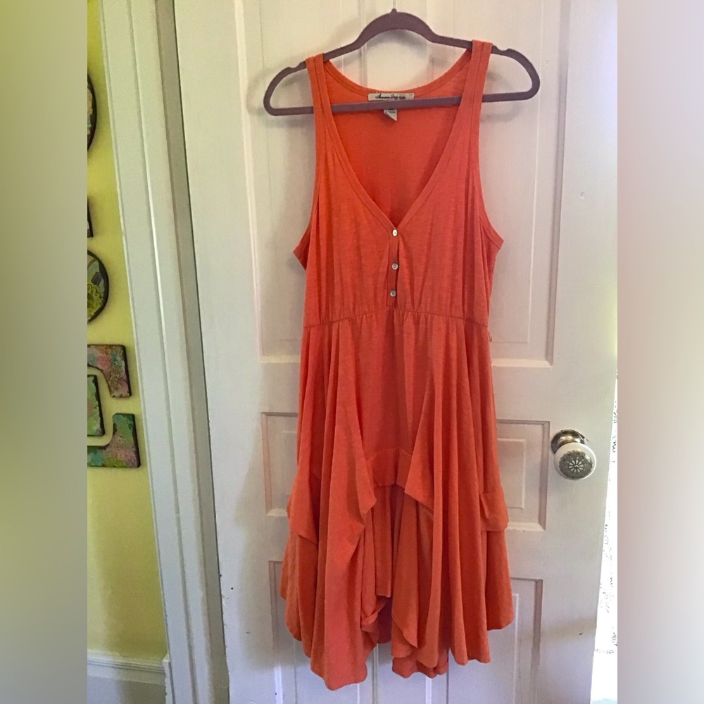 American Rag brand. Size XL. Coral Tank Dress. Tiered Skirt.